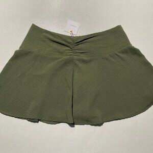 NEW Size XL Womens Originality Mini Skirt Polyester Olive Green $44
